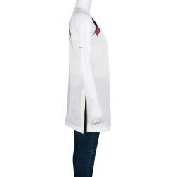Bottega Veneta Cream and Purple One Shoulder Tunic Top M