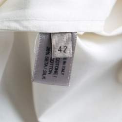 Bottega Veneta Cream and Purple One Shoulder Tunic Top M