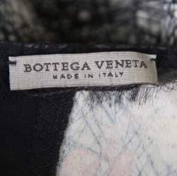 Bottega Veneta Cream and Black Scribble Floral Print Top L