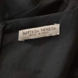 Bottega Veneta Black Asymmetric Ruffle Draped Sleeveless Shift Dress S
