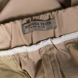 Bottega Veneta Beige Stretch Cotton Elasticized Waist Tapered Trousers S