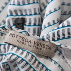 Bottega Veneta Black White and Blue Geometric Printed Silk Sleeveless Top S 