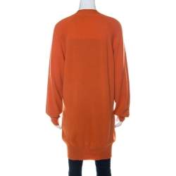 Bottega Veneta Brick Orange Cashmere Mid Length Cardigan M 
