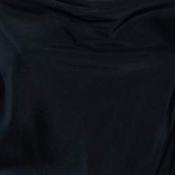 Pre Owned Bottega Veneta Navy Blue Silk Draped Neck Detail Billowed Sleeve Blouse S