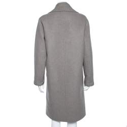 Bottega Veneta Grey Cashmere Open Front Belted Coat S