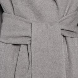 Bottega Veneta Grey Cashmere Open Front Belted Coat S