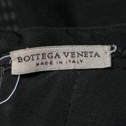 Bottega Veneta Brown Distressed Effect Mesh Inset & Silk Paneled Top M