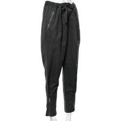Bottega Veneta Black Cotton Zip Detail Trousers L