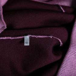 Pre Owned Bottega Veneta Pink Wool Knit Wide Leg Track Pants M