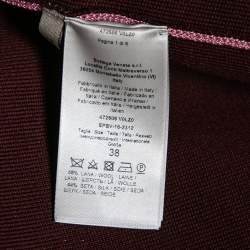Pre Owned Bottega Veneta Pink Wool Knit Oversized Track Jacket S