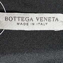 Pre Owned Bottega Veneta Black Crepe Contrast Trim Sheath Dress L