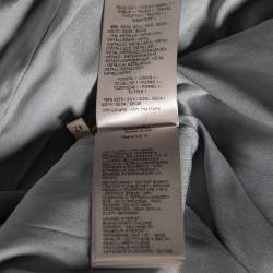Pre Owned Bottega Veneta Blue Metallic Silk Embellished Belted Dress M