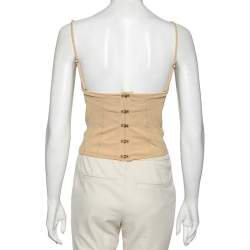 Pre Owned  Bottega Veneta Beige Knit Corset Top M