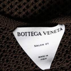 Pre Owned Bottega Veneta Brown Open Knit Halter Neck Bodysuit XL