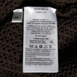Pre Owned Bottega Veneta Brown Open Knit Halter Neck Bodysuit XL