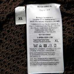 Pre Owned Bottega Veneta Brown Open Knit Halter Neck Bodysuit XL