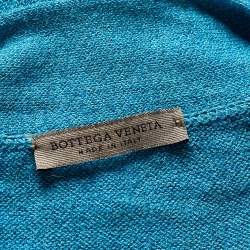 Bottega Veneta Blue Cotton Blend Rib Knit Cardigan S