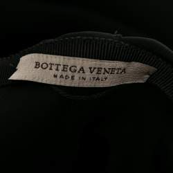Bottega Veneta Black Synthetic Pleated Fringe Strapless Dress S