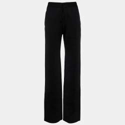 Pre Owned Bottega Veneta Black Rib Knit Flared Pants XS/ Waist: 24"