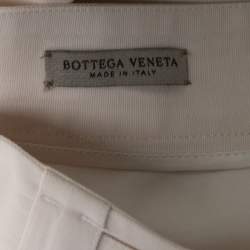 Pre Owned Bottega Veneta Cream Wool Buckled Waist Wrap Midi Skirt S