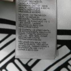 Pre Owned Bottega Veneta Monochrome Printed Silk Wrap Over Top M