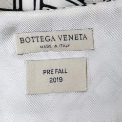 Pre Owned Bottega Veneta Monochrome Printed Silk Wrap Over Top M
