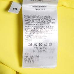 Bottega Veneta Yellow Stretch Crepe Ruffle Neck Top S