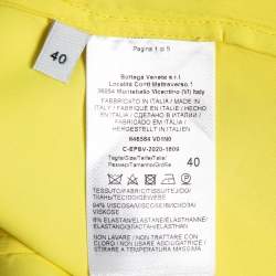 Bottega Veneta Yellow Stretch Crepe Ruffle Neck Top S