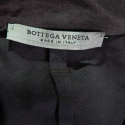 Bottega Veneta Brown Silk & Cotton Zip-Front Jacket M