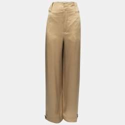 Bottega Veneta Beige Silk Trousers M