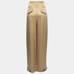 Bottega Veneta Beige Silk Trousers M