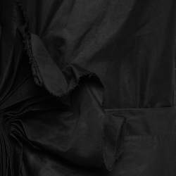 Bottega Veneta Black Cotton Ruched Detail Midi Dress M