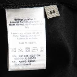 Bottega Veneta Black Cotton Ruched Detail Midi Dress M