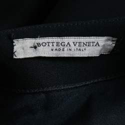Bottega Veneta Monochrome Patterned Crepe Pleated Midi Dress M
