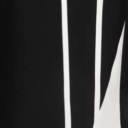 Bottega Veneta Monochrome Patterned Crepe Pleated Midi Dress M
