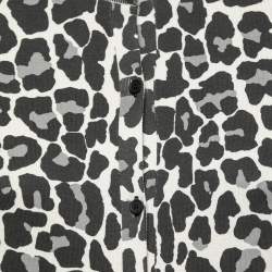 Bottega Veneta Grey Leopard Print Knit Buttoned Cardigan S