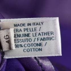 Pre Owned Bottega Veneta Purple Leather & Cotton Button Front Midi Dress L