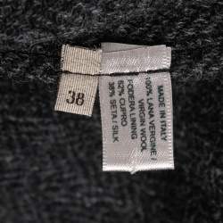 Bottega Veneta Grey Herringbone Pattern Wool Blazer S