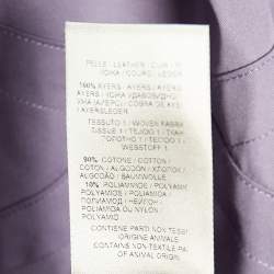 مملوكة مسبقًا Bottega Veneta Purple Cotton & Leather Neck Trim Belted Maxi Dress M