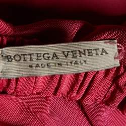 Bottega Veneta Pink Satin Scarf hem Detail Belted Sleeveless Gown M
