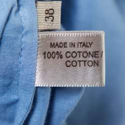 Bottega Veneta Blue Cotton Button Front Long Top S