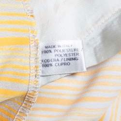 Bottega Veneta Yellow Striped Satin Wide Leg Trousers L