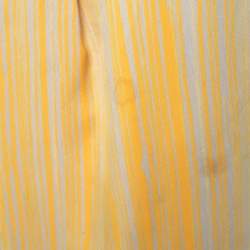 Bottega Veneta Yellow Striped Satin Wide Leg Trousers L