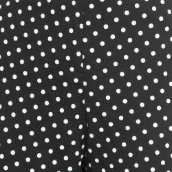 Bottega Veneta Black Polka Dotted Crepe Wide-Leg Pants M