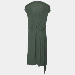 مملوكة مسبقًا Bottega Veneta Green Jersey Draped Sleeveless Midi Dress M