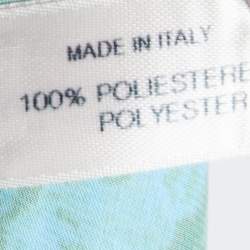 Pre Owned Bottega Veneta Blue/Green Marble Printed Plisse Satin Mini Dress M