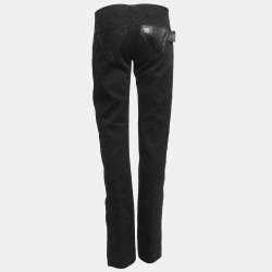 Pre Owned Bottega Veneta Black Denim Trim Detail High Waist Jeans S