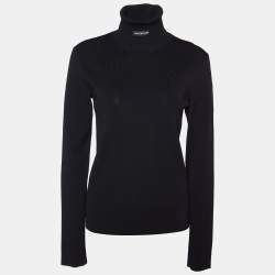 Balenciaga Unisex Black Knit Turtleneck Sweater M