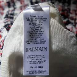 Pre Owned Balmain Multicolor Tweed Mini Skirt M