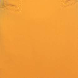 مملوكة مسبقًا Bottega Veneta Yellow Crepe Cap Sleeve Midi Dress S